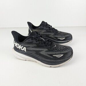 Hoka One One Clifton 9 Shoes Mens Size 10 D Wide Running Athletic Sneakers Black